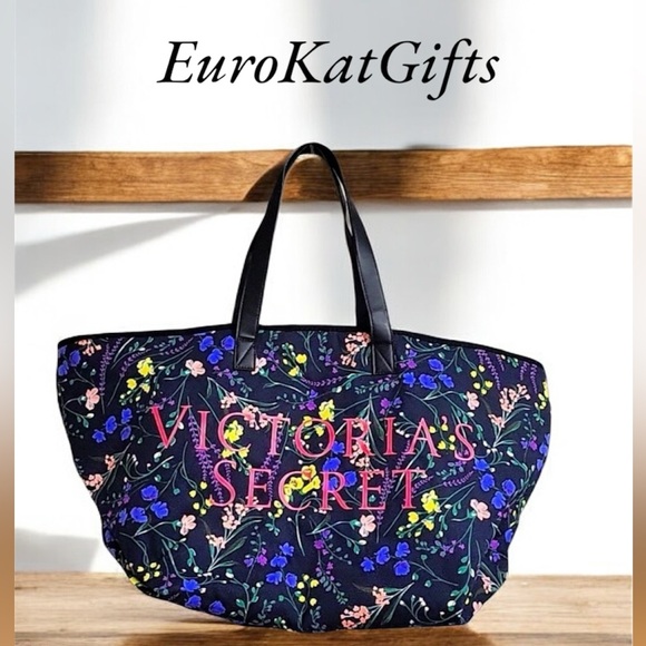 Victoria's Secret Floral Tote Bag Large NEW without Tags - Picture 1 of 6